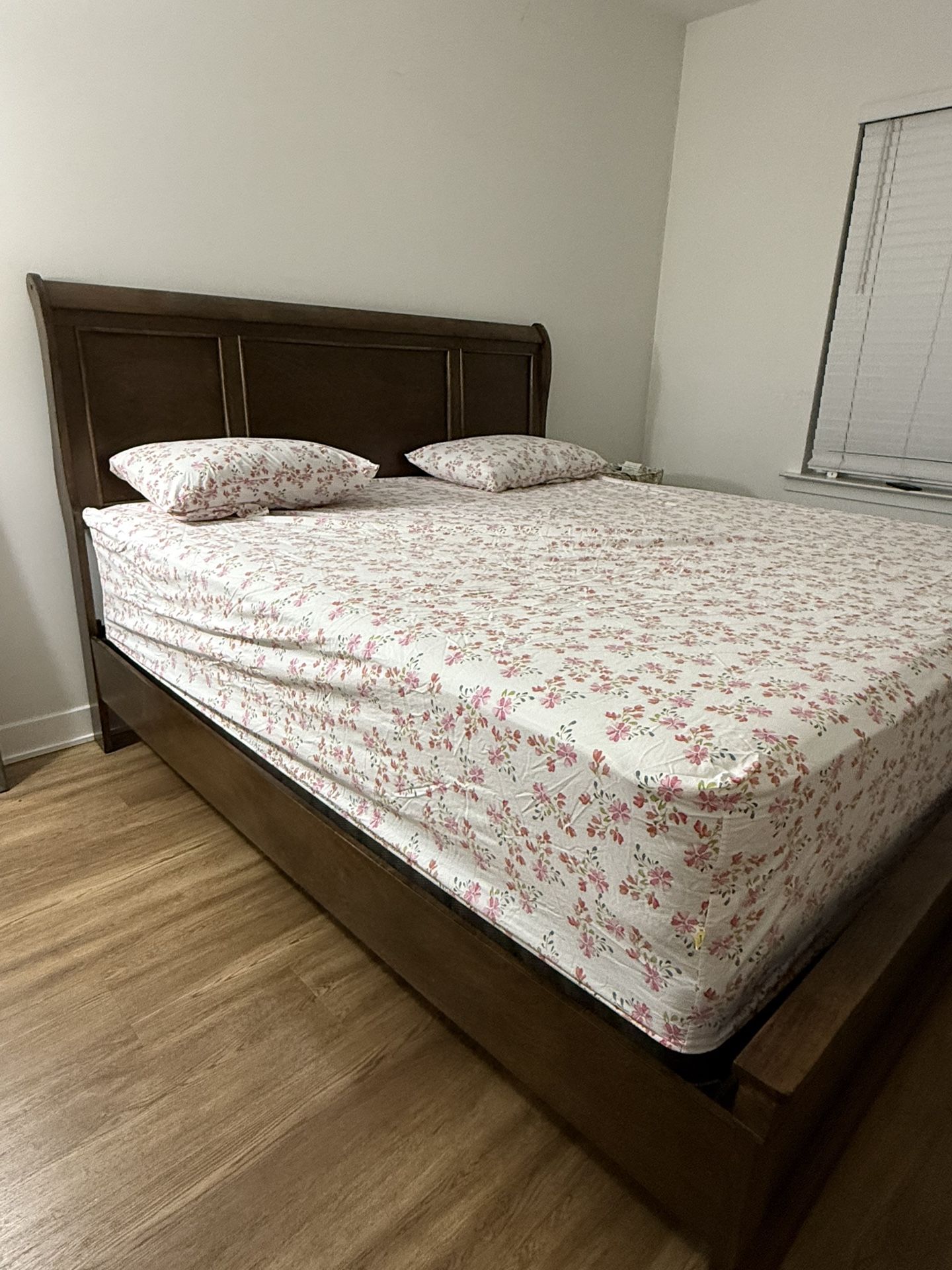 Antique Brown king size bed frame for sale 