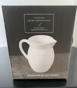 Stoneware Beaded Pitcher