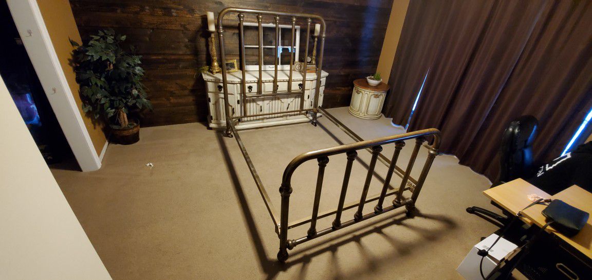 Antique vintage brass bed frame