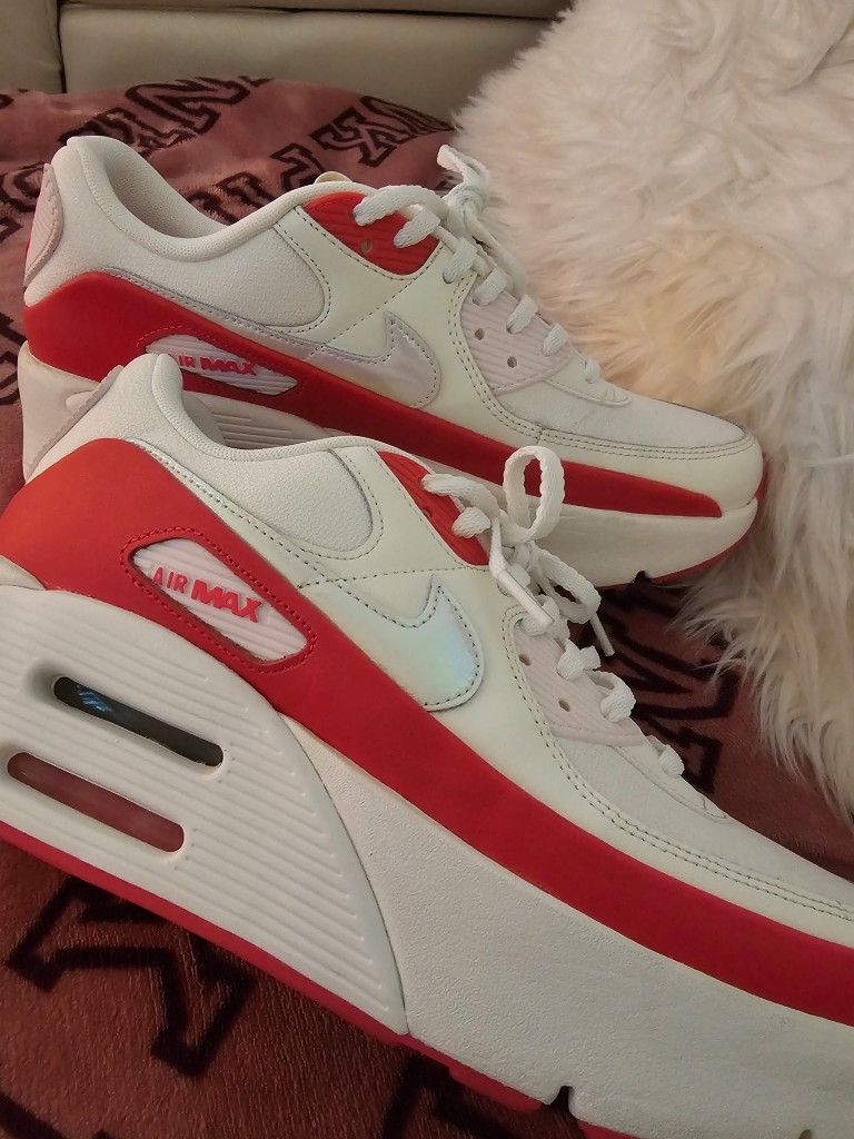 NWOT Nike Air Max 90 LV8 NBY HF5073-133 Siren Red Sail Women Size 11