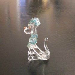 Vintage Small Glass Art Dog Figurine 