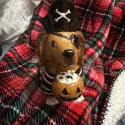 Halloween Pirate Dachshund Wiener Dog Figurine Pumpkin Doxie Decor Brown Black