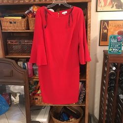 Red Calvin Klein Dress Sz 14