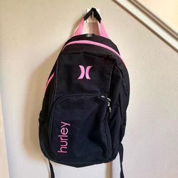Hurley Backpack - Black with Pink Accents