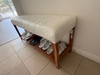 Wooden bench and shoe rack