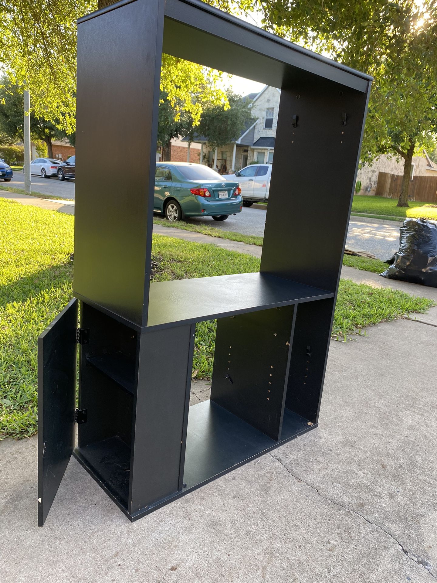 Black Wooden TV Stand/Bookcase