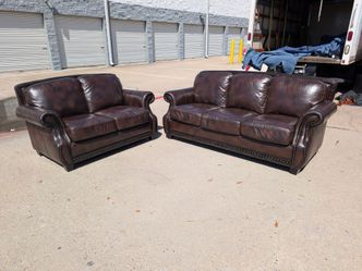 Leather Sofa and Loveseat