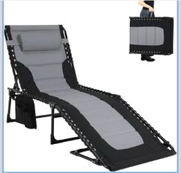 Folding Outdoor Lounge Chair with Headrest