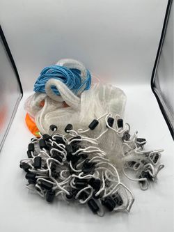 12 Feet Radius Saltwater Fishing Cast Net for Bait Trap
