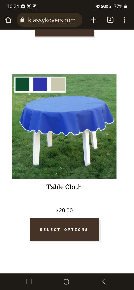 Kozy Kovers Chair Covers & Tablecloth