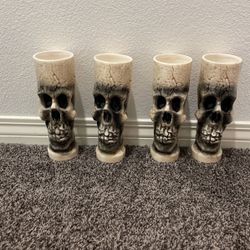 Spirit Halloween Ceramic Skull Head Glasses