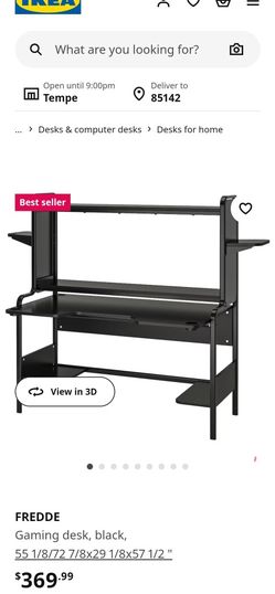 Fredde black desk discount