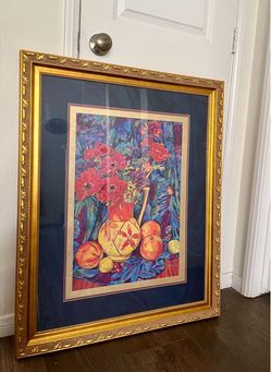 framed wall art Print Vibrant Floral And Fruit Composition 27/34 Inches