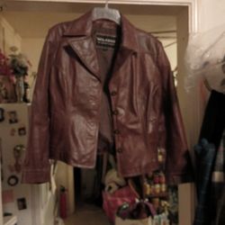Real Leather Jacket Sz L Excellent Condition 