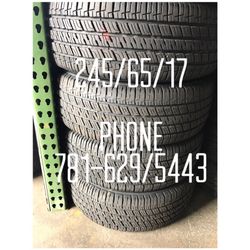 Used Tire For Sale 245/65/17 75% tread left $250 All Four free mounting and Balancing