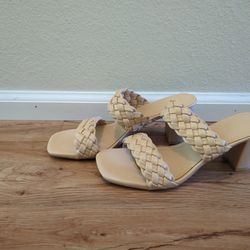 Woven Top Sandals With Heels - Size 9.5
