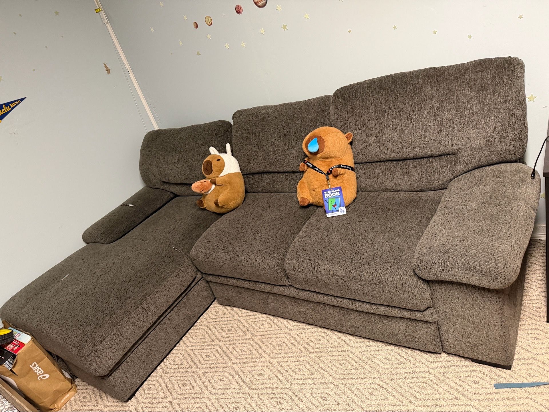 L-Shaped Sectional with left side storage and drawer