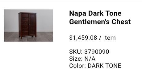Napa Dark tone Solid Wood Bed room set