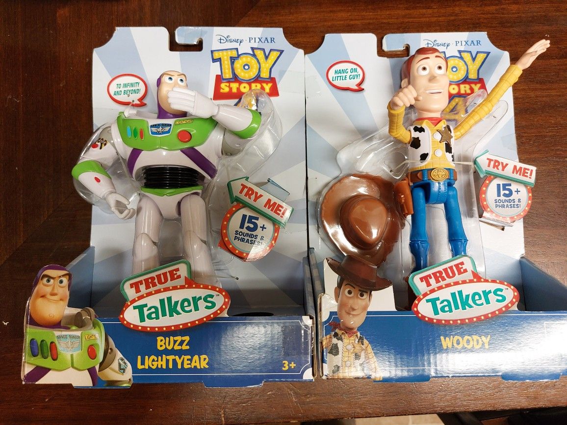 Disney Pixar Buzz Lightyear Woody True Talkers Toy Story 4