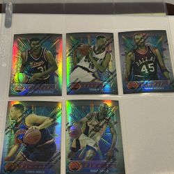 NBA Basketball 🏀 Lot: (5) Cards. 94/95 Topps Finest Refractors. NM/M!!!😎