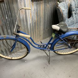 Vintage Blue Schwinn Tornado Cruiser Bicycle