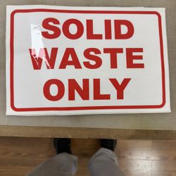 Solid Waste Only Decals 