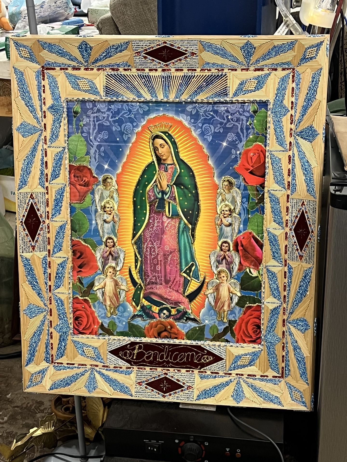 24”x29”100% handmade artist of the Virgin of Guadalupe