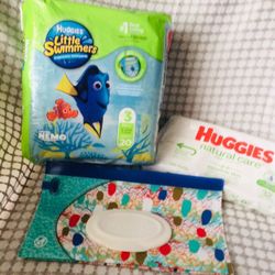 Huggies swimmers & wipes & more
