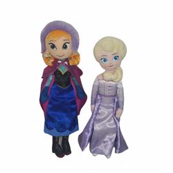 Disney Frozen Anna and Queen Elsa Plush Dolls Stuffed Toy Set Of 2 