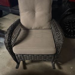 Rattan Rocking Chair with Cushions