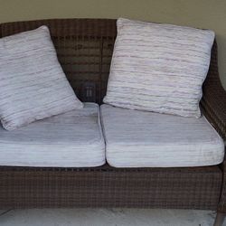 PADIO LOVESEAT AND SIDE TABLE