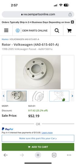98-05 VW Passat Rotors