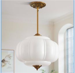 15in Milk Glass Schoolhouse Light Fixture