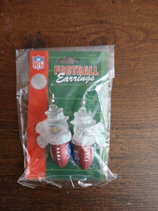 Pittsburgh Steelers Snowman Football Earrings