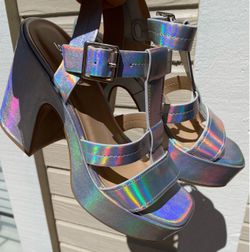 Rainbow Holographic Platforms Women’s 8