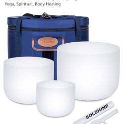 5 Quartz Crystal Singing Bowls: A, B, C, F (2 Bowls)