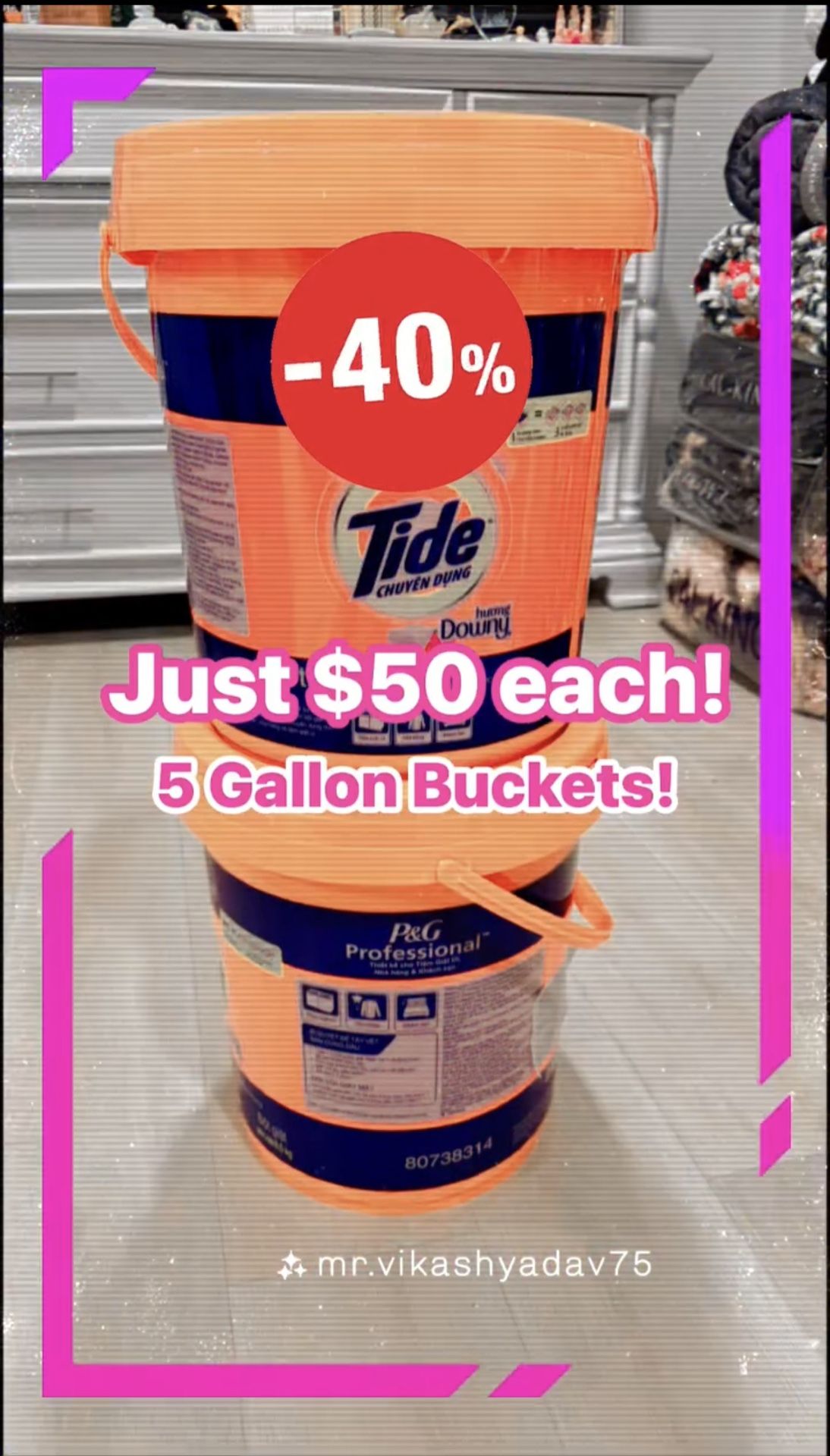 5 Gallon Tide Detergent/ 5 Galones Con Suavitel