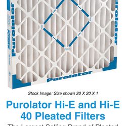 Purolator Hi-E 40 Pleated Filters