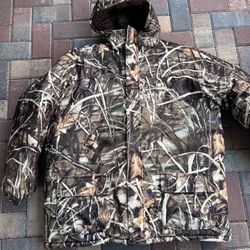 LL Bean Advantage Timber Camo Hunting Jacket Mens 2XL Tall Coat puffer pre owned
