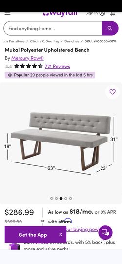 Wayfair Mercury Row Mukai Polyester Upholstered bench