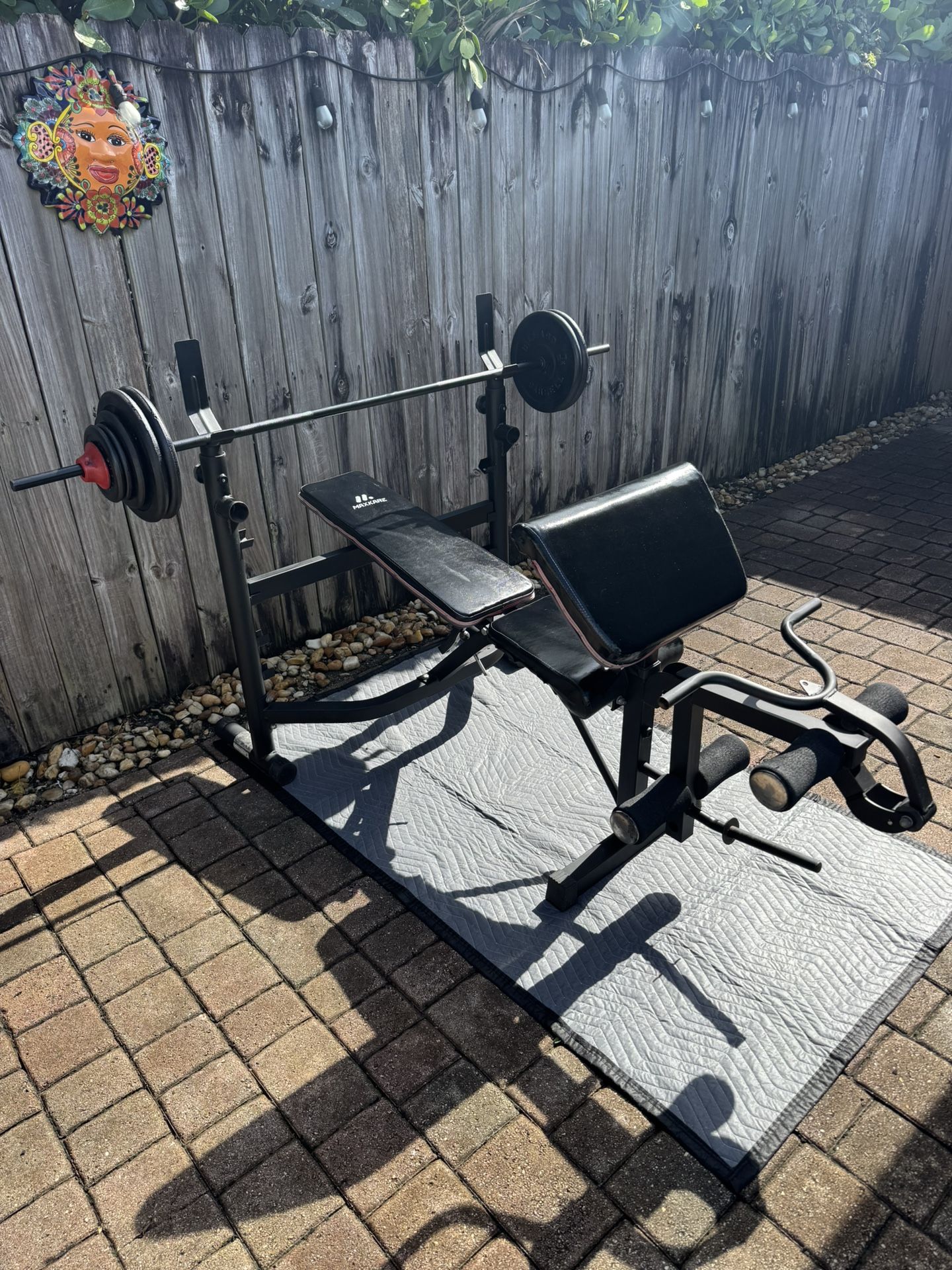 1” Complete Workout Set with over 165lbs in total weight. Everything in pics is included.