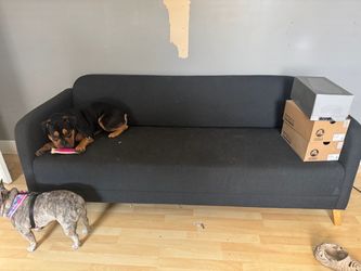 Dark Gray Mid-Century Style Sofa