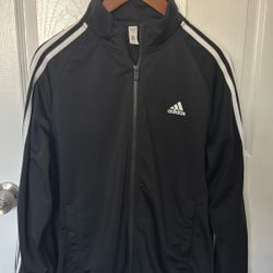 Men’s Black Adidas Zip Up Jacket Size M 