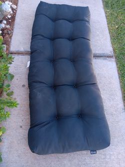 Black Tufted Outdoor 48" Bench Cushion