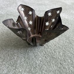 Vintage Godinger, Silver Plated, Three Legged Star, Votive Folded Shape Candle Holder