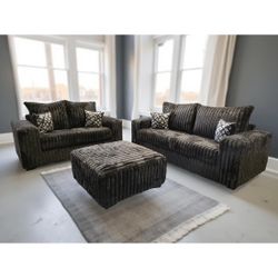 Brown Sofa and Loveseat