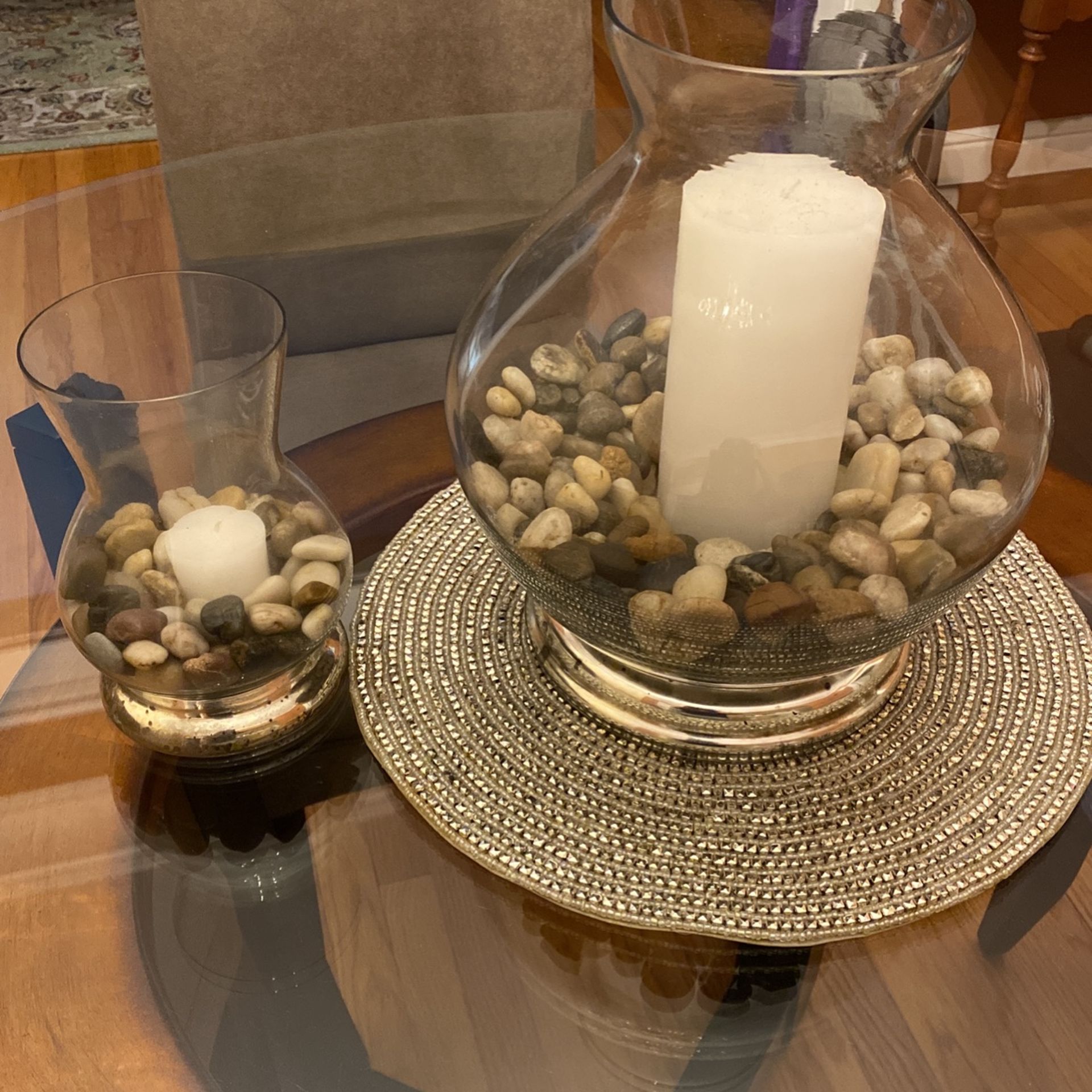 Pottery Barn hurricane Candleholders