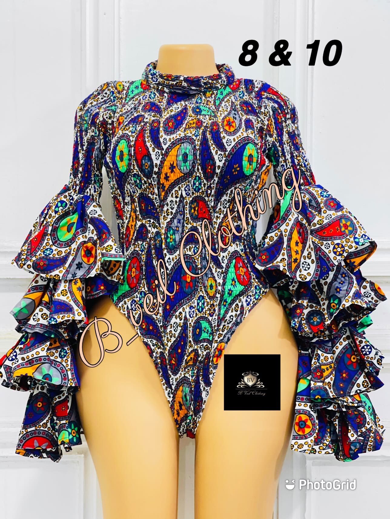African Print Bodysuit