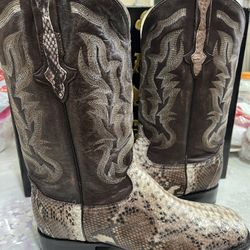 NEW PYTHON SNAKE COWBOY BOOTS REAL SKIN SIZE 13.5