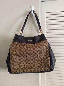 Coach F27579 Signature Jacquard Lexy Shoulder Bag Handbag Purse